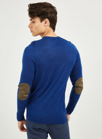 Casual Design Pullover Dark Blue