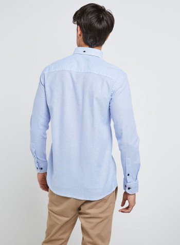 Full Sleeve Casual Cotton Shirt Blue Light