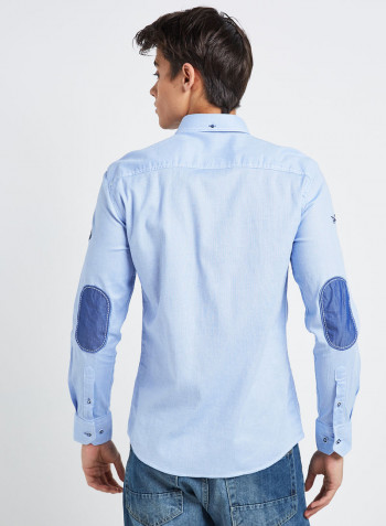 Full Sleeve Casual Cotton Shirt Blue