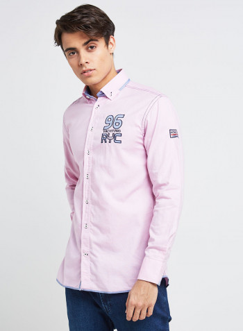 Full Sleeve Casual Cotton Shirt Pink