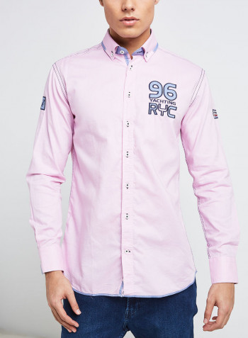 Full Sleeve Casual Cotton Shirt Pink
