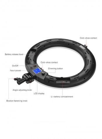 LED Ring Video Fill Light With Remote Control VL-600B Black/White