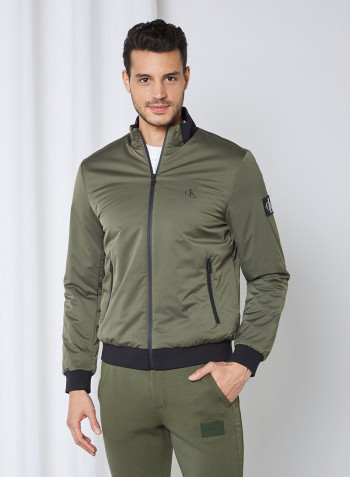Padded Zip Up Harrington Jacket Deep Depths