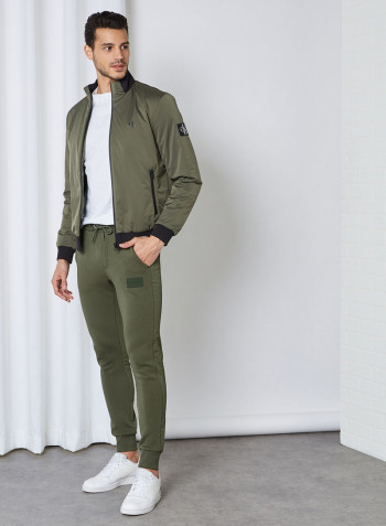 Padded Zip Up Harrington Jacket Deep Depths