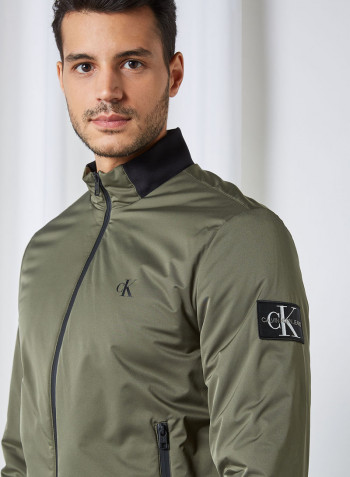 Padded Zip Up Harrington Jacket Deep Depths