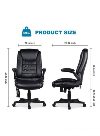 Office High Back Leather Chair Black 14.6kg
