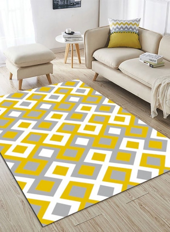 Living Room Floor Simple Geometric Print Rectangle Anti-Skid Rug Yellow 140*200(W*L)cmcm