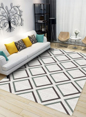 1 Piece Rug Soft Rectangle Geometry Print Living Room Bedside Floor Mat Grey 140*200(W*L)cmcm