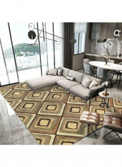 Modern Style Print Non-Slip Living Room Bedroom Floor Mat Yellow 140*200(W*L)cmcm