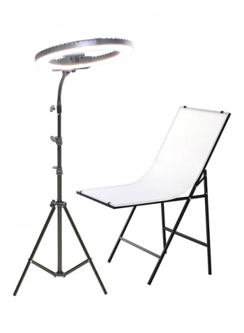 Dimmable Ring Light With Chair Black/White