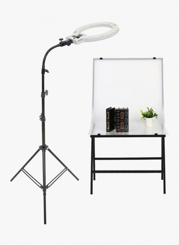 Dimmable Ring Light With Chair Black/White