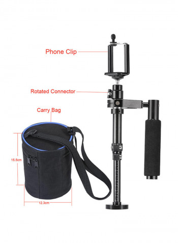 Portable Video Shooting Stabilizer Set 33centimeter Black