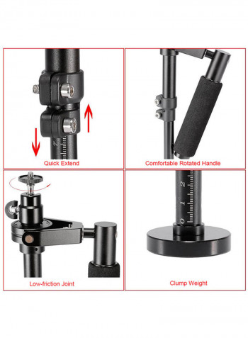 Portable Video Shooting Stabilizer Set 33centimeter Black