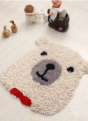 Cartoon Shaped Floor Mat Beige 110x120centimeter