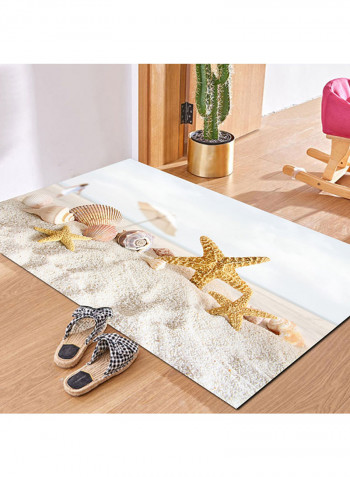 Simple 3D Beach Print Anti-Slip Doormat Multicolour 160x230centimeter