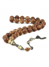 Coca Wood Prayer Beads With Sterling Silver Components