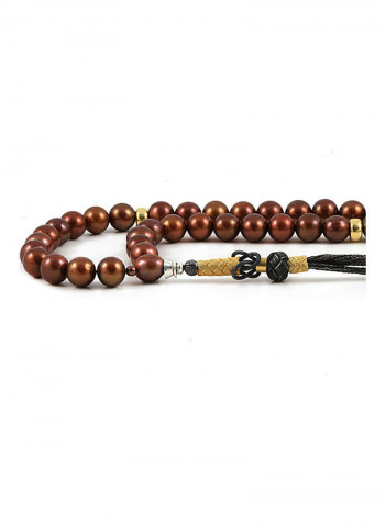 Brown Pearl Prayer Beads with Sterling Silver Components