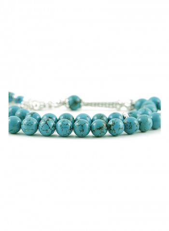 Turquoise Prayer Beads With Sterling Silver Components