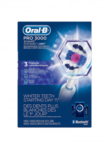3000 3D Smartseries Electric Bluetooth Toothbrush With Stand White