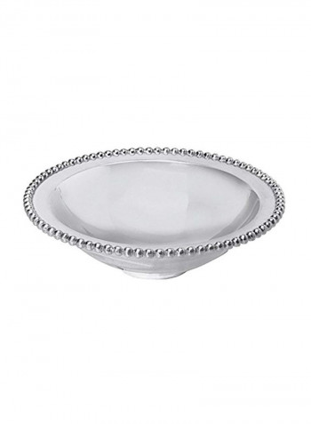 Pearled Serving Bowl White/Silver