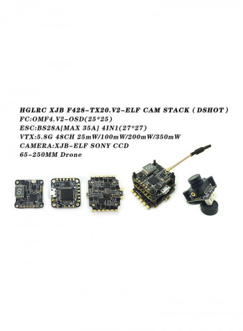 XJB F428-TX20.V2-ELF F4 Flight Controller OSD 4in1 28A Blheli_S ESC 5.8G FPV Transmitter
