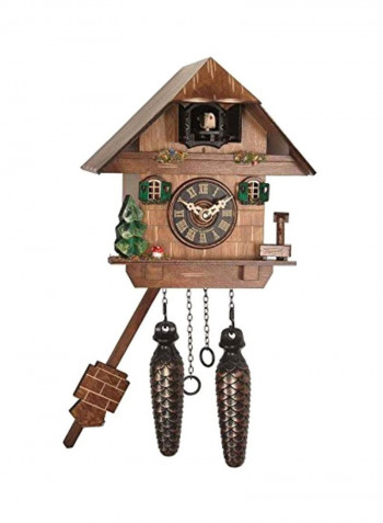 Analog Cuckoo clock Brown/Green 6.5inch