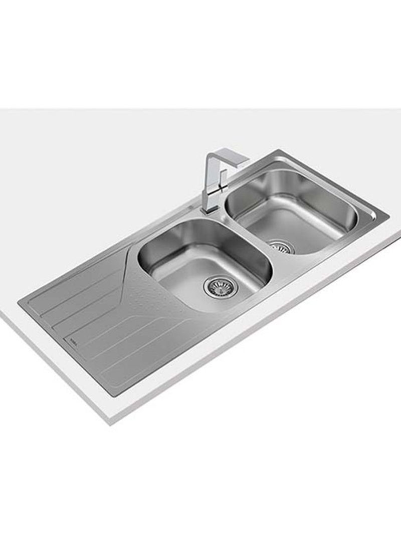 Universe 80 T-Xp 2B 1D Inset Reversible Stainless Steel 2 Bowls And 1 Drainer Sink Stainless Steel 1160x500x160mmmm