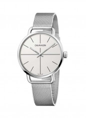 Men's Even Silver Stainless Steel Mesh Strap Watch