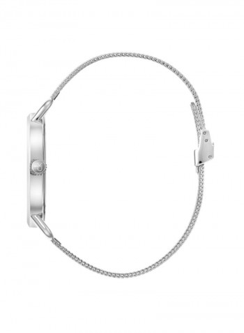 Men's Even Silver Stainless Steel Mesh Strap Watch