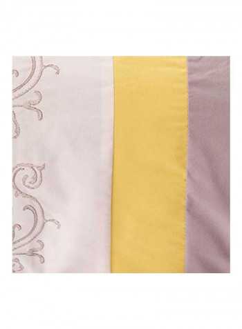 8-Piece Embroidered Comforter Set Yellow/Brown/White Queen