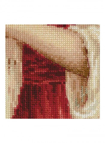Tender Gaze Counted Cross Stitch Kit Beige/Red/Blue