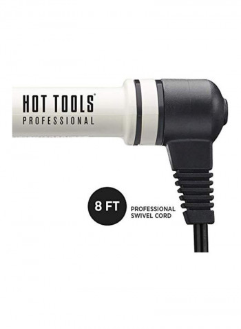 Professional Flipperless Curling Wand Black/White 1.25inch
