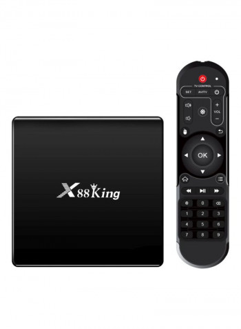 X88 King Android 9.0 TV Set Top Box With Remote V6907EU-1 Black