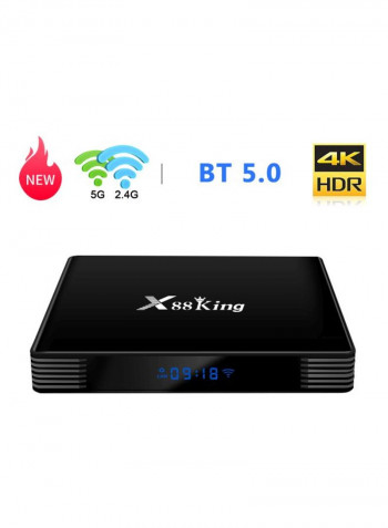 X88 King Android 9.0 TV Set Top Box With Remote V6907EU-1 Black