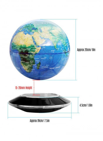 Magnetic Levitating Floating Globe Desk أسود/أزرق