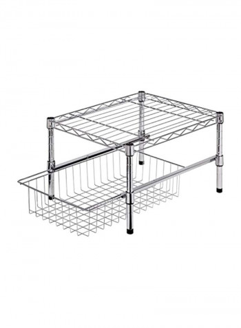 Cabinet Drawer Organizer Silver 14.75x17.5inch
