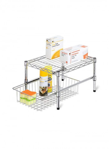 Cabinet Drawer Organizer Silver 14.75x17.5inch