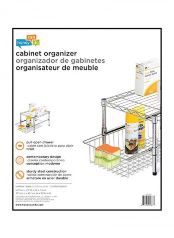 Cabinet Drawer Organizer Silver 14.75x17.5inch