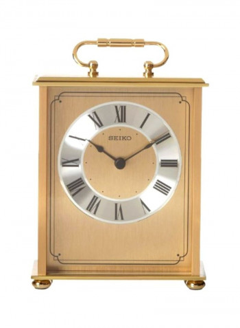 Desk Carriage Clock Beige/Silver 4x4.75x2inch