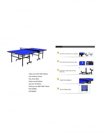 Single Folding Tennis Table 10.5x146.5x160cm