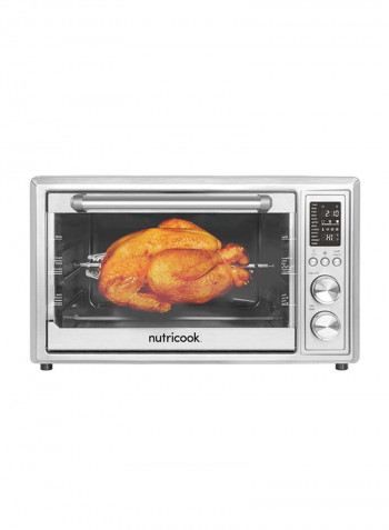 Smart Air Fryer Oven Toaster Convection & Rotisserie Oven Dehydrator Yogurt Maker And Food Warmer Led One Touch Screen With 12 Presets 30 l KF1828ELQ-H12D Silver/Black