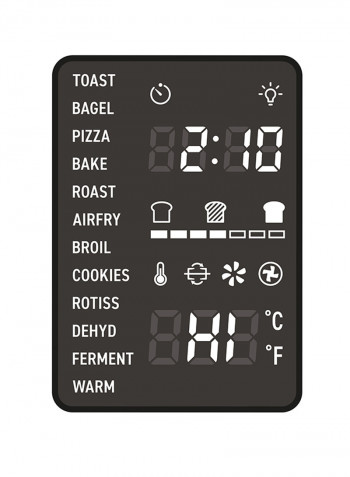 Smart Air Fryer Oven Toaster Convection & Rotisserie Oven Dehydrator Yogurt Maker And Food Warmer Led One Touch Screen With 12 Presets 30 l KF1828ELQ-H12D Silver/Black