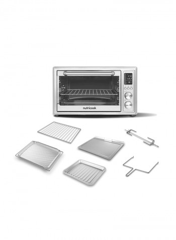 Smart Air Fryer Oven Toaster Convection & Rotisserie Oven Dehydrator Yogurt Maker And Food Warmer Led One Touch Screen With 12 Presets 30 l KF1828ELQ-H12D Silver/Black