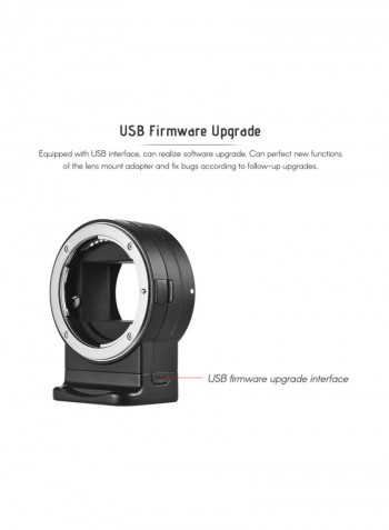 Lens Mount Adapter Ring For Nikon F-Mount/Sony E-Mount Camera Black/Silver