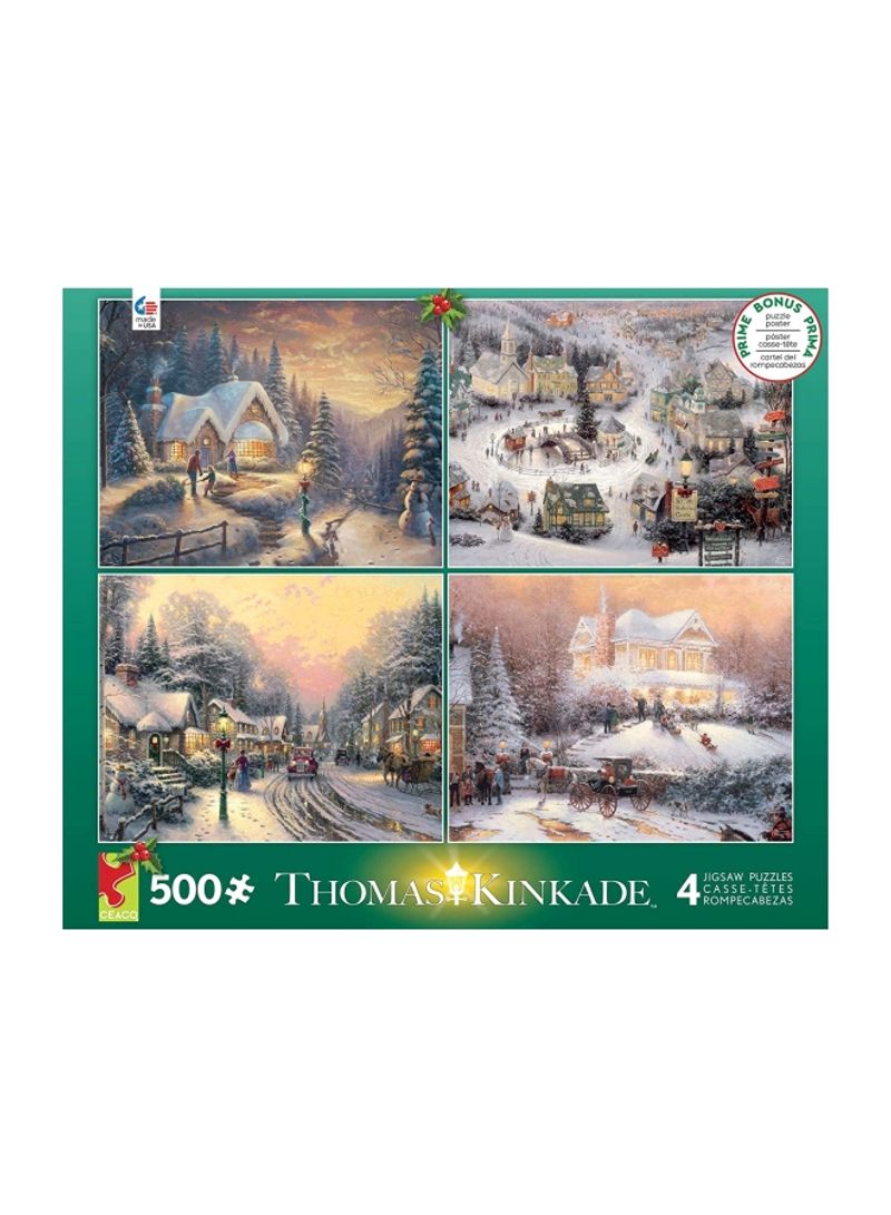 500-Piece 4-In-1 Thomas Kinkade Puzzle Set 3671