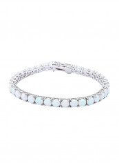 925 Sterling Silver White Fire Opal Bracelet