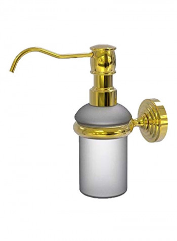Waverly Place Collection Wall Mounted Soap Dispenser Clear/Gold 5ounce