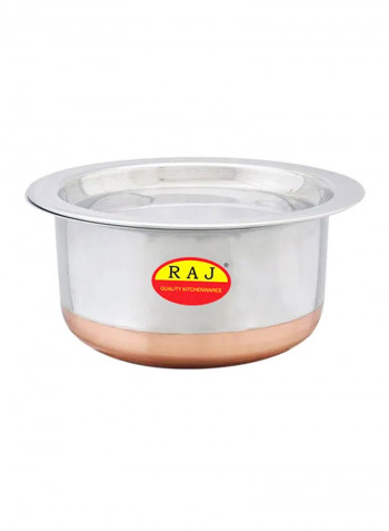 Cooking Pot With Lid Silver/Copper 17x8cm