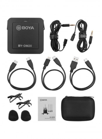 Dual Head Detachable Lavalier Lapel Microphone Kit DD1623 Black