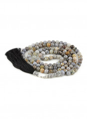 Silver Agate Mala